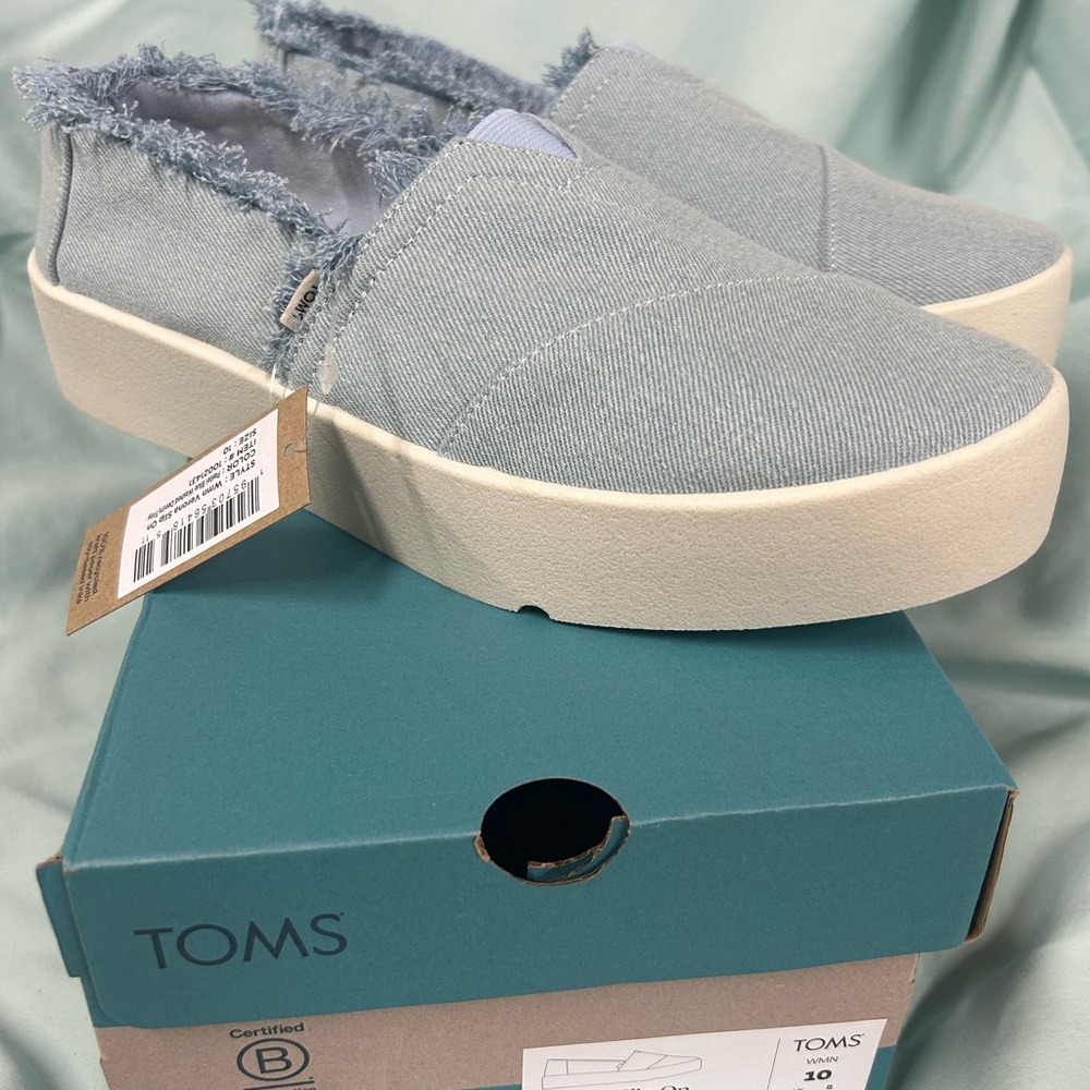 TOMS Light Blue Slip-On Sneakers